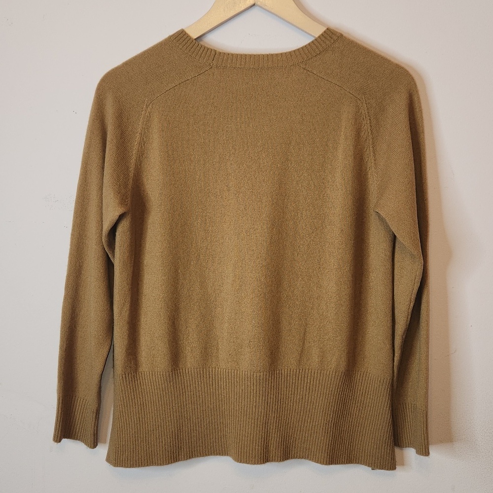 MASON Wool Blend Crew Neck Sweater with Leather Panel, size P - Picture 3 of 9